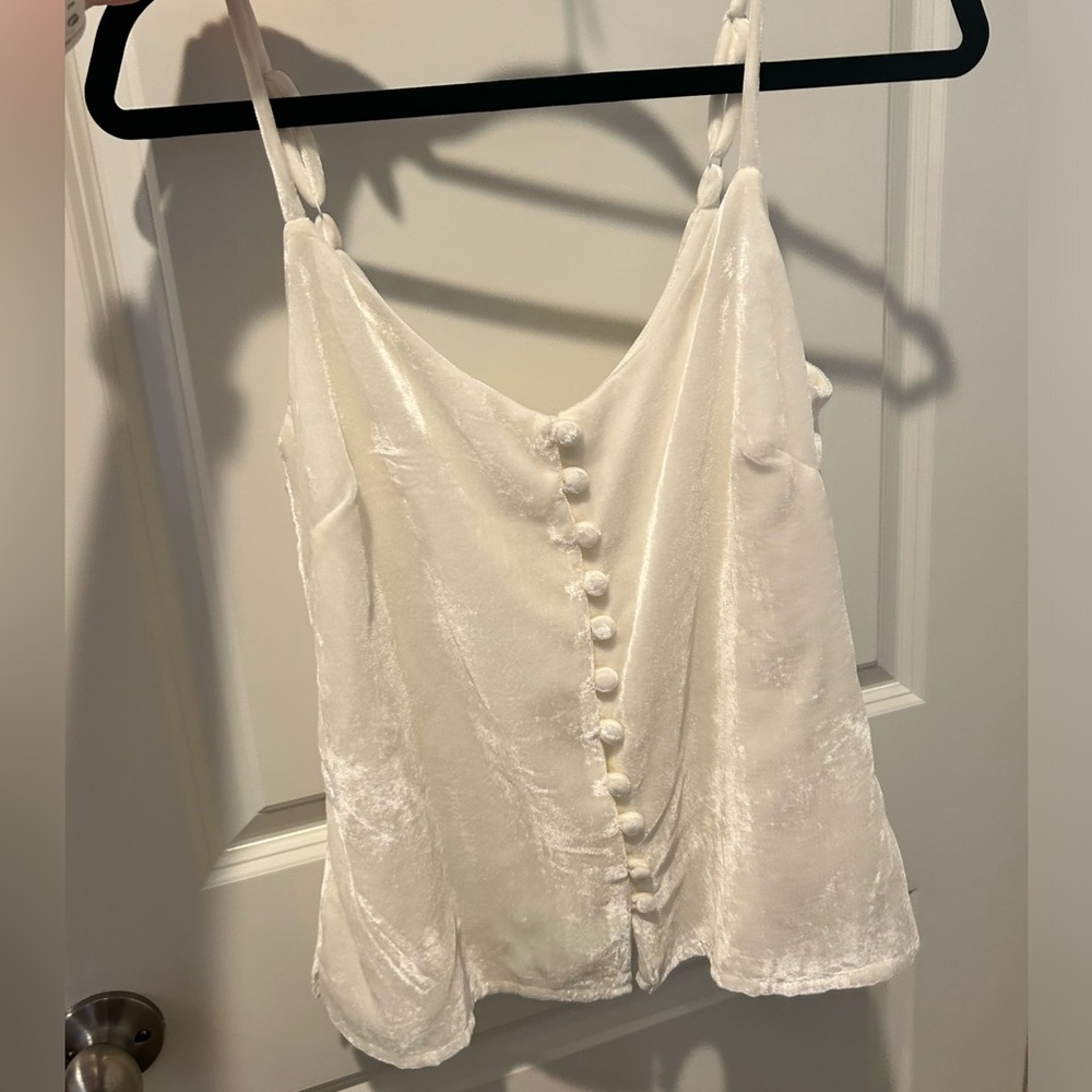 Velvet button down tank